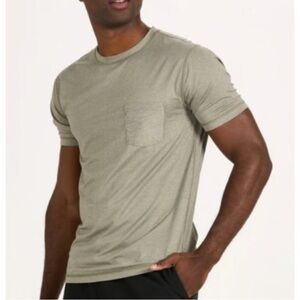 Vuori Men's Linear Tech Tee in a striped performance fabric